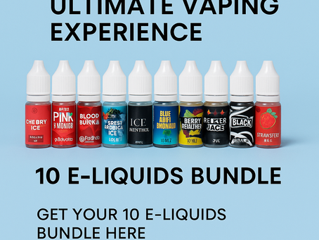 With this 10-e-liquid bundle, you'll find the best vaping experience ever!