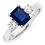 Thumbnail: White Gold Sapphire Three Stone Ring
