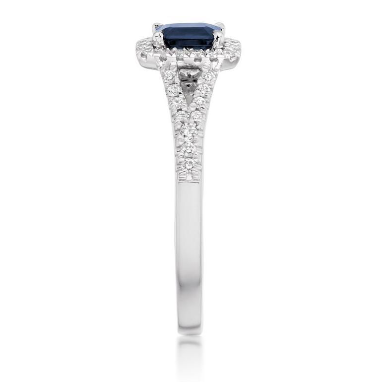 Thumbnail: Diamond Sapphire Halo Ring