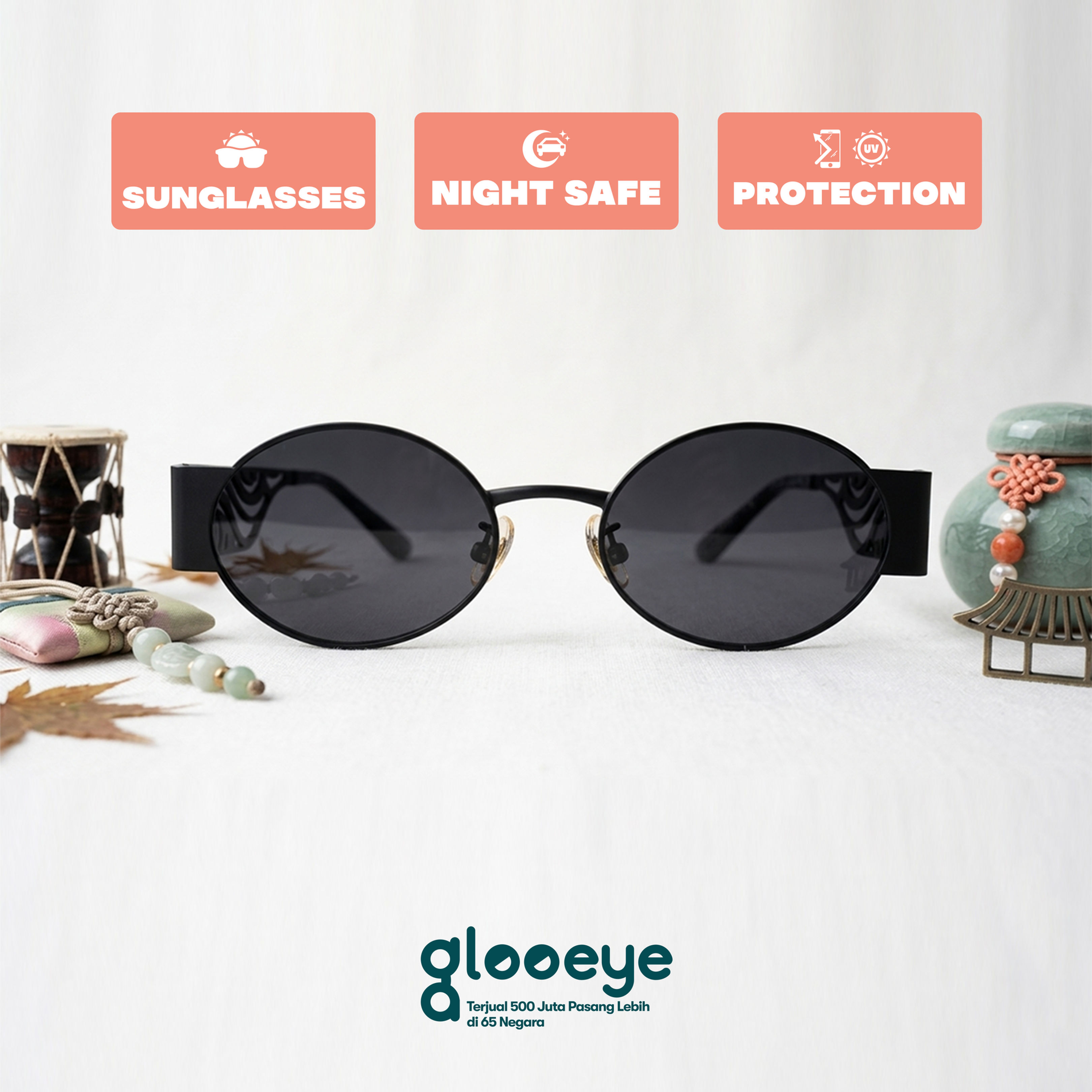 glooeye Sunglasses 1935 UV/Blue- lightScreen/Anti-glaring lens all included