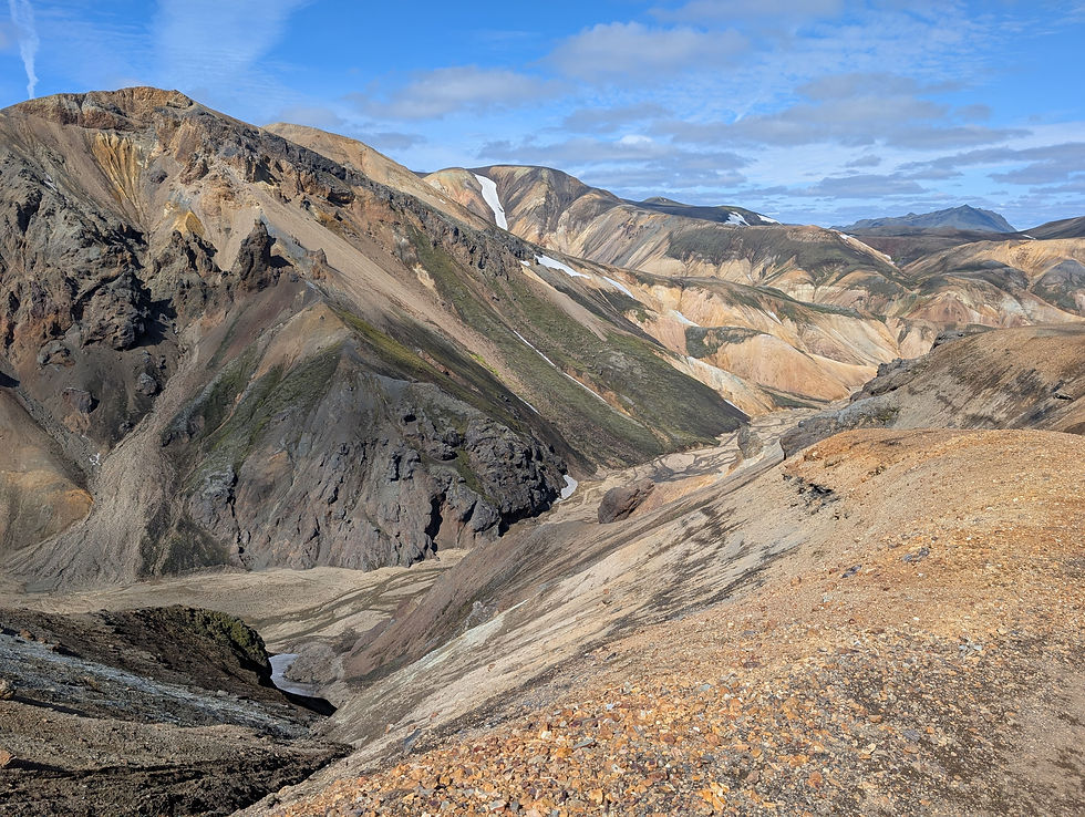 Paysage de montagnes colorées à Landmannalaugar en Islande