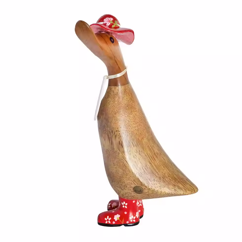Red Floral Hat and Boots Duckling