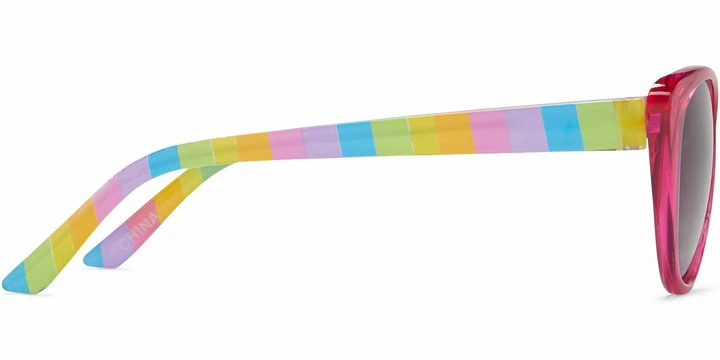 Thumbnail: Meow Kids Pink Stripe Cateye Sunglasses