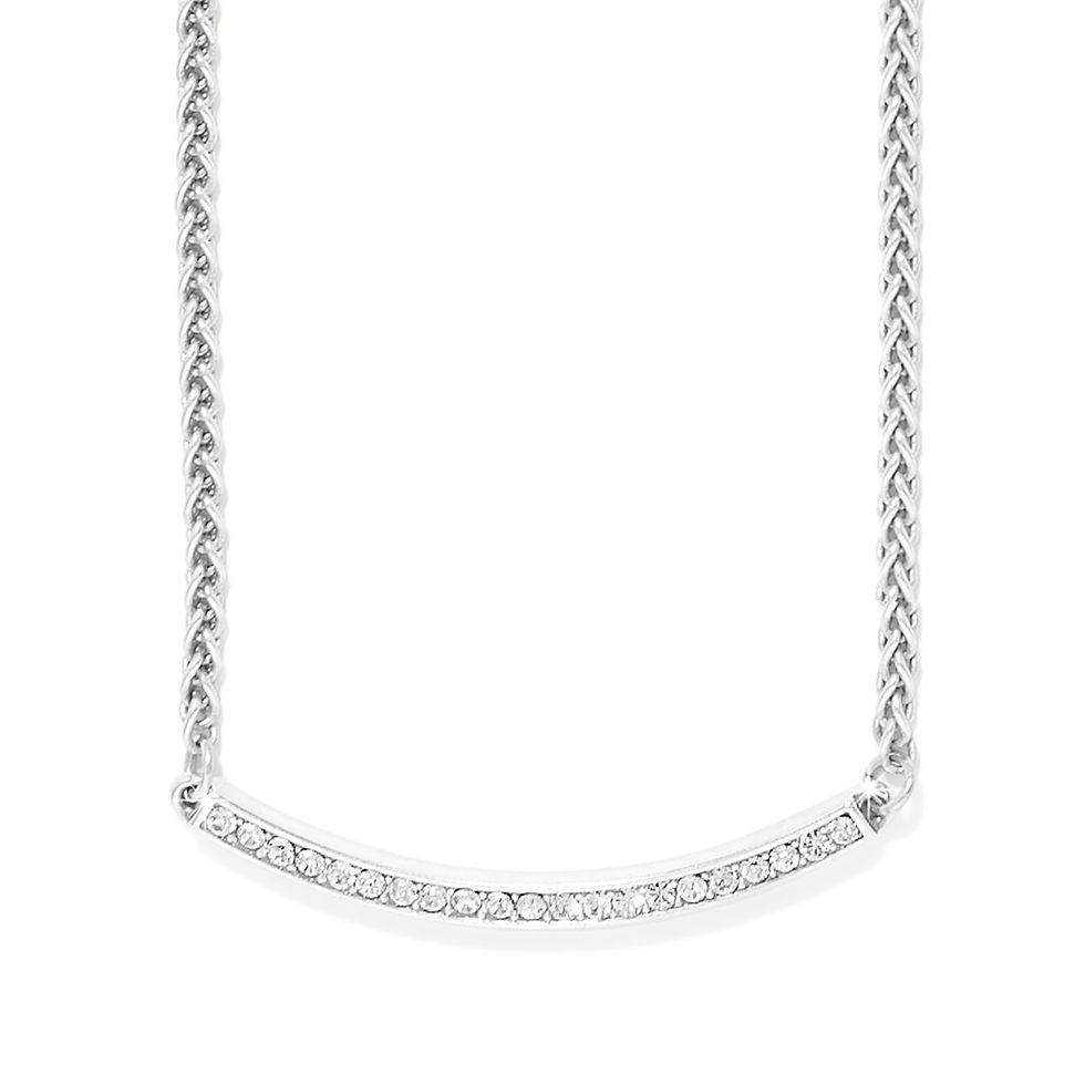 Thumbnail: Silver Meridian Geo Bar Necklace