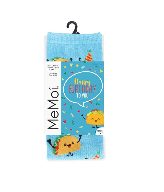 Have a FantasTACO Birthday Greeting Card Crew Socks