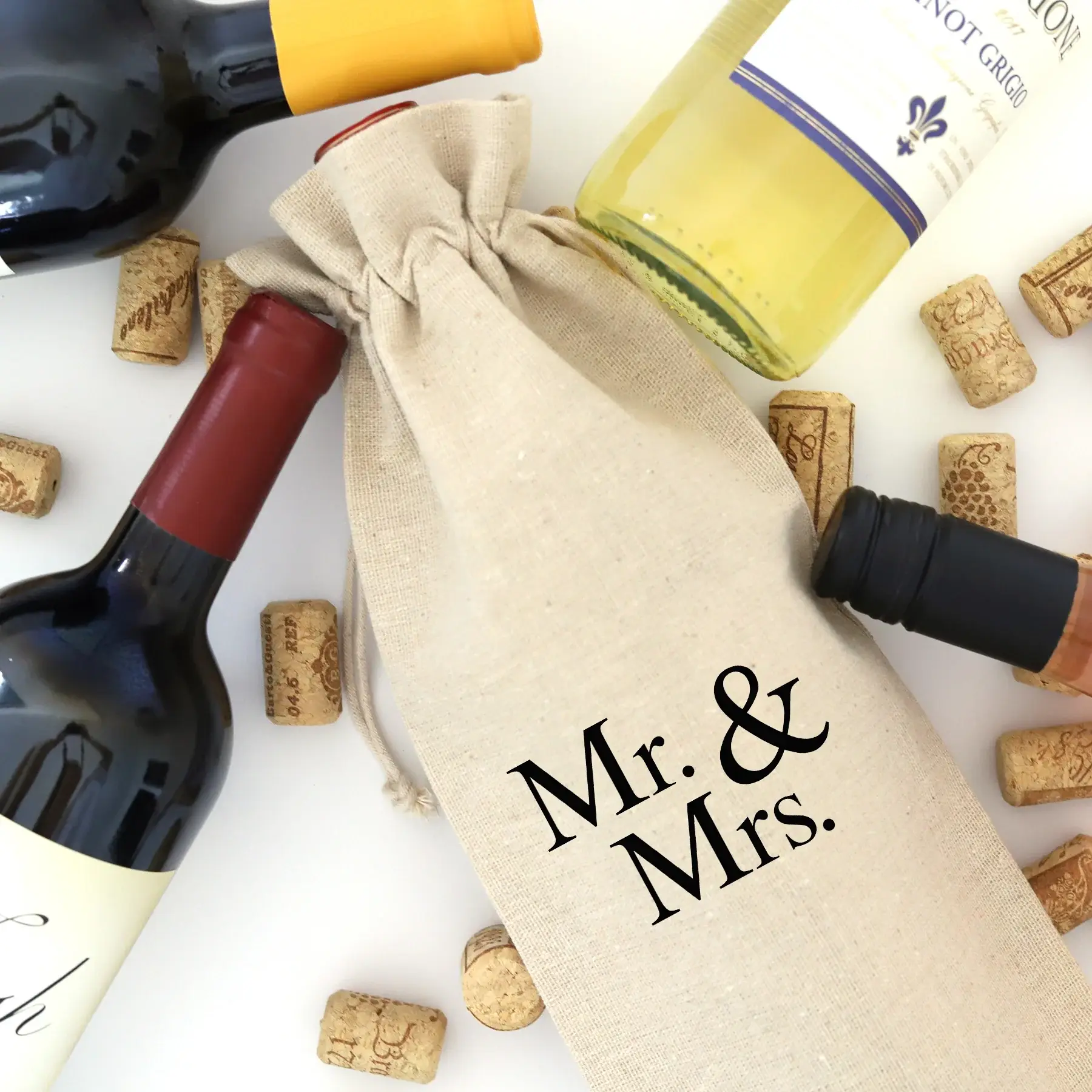 Mr and Mrs Wine Bag