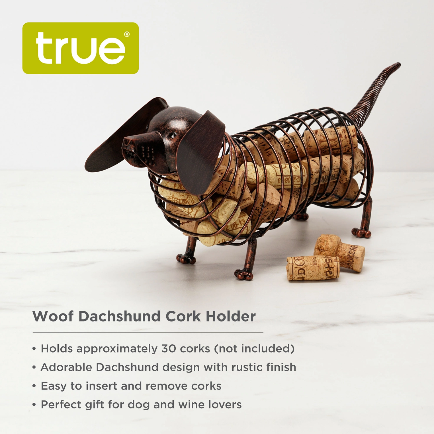 Thumbnail: Woof Dachshund Cork Holder By True