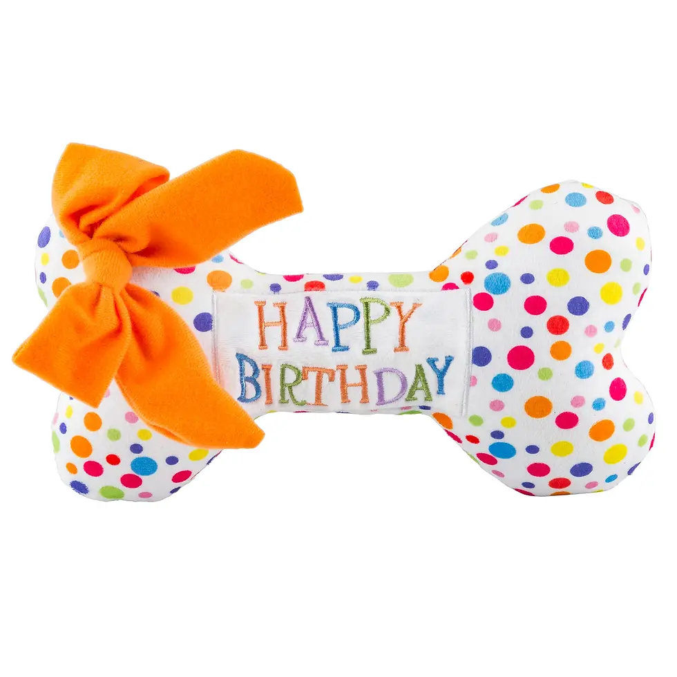 Thumbnail: Large Happy Birthday Dog Bone Toy