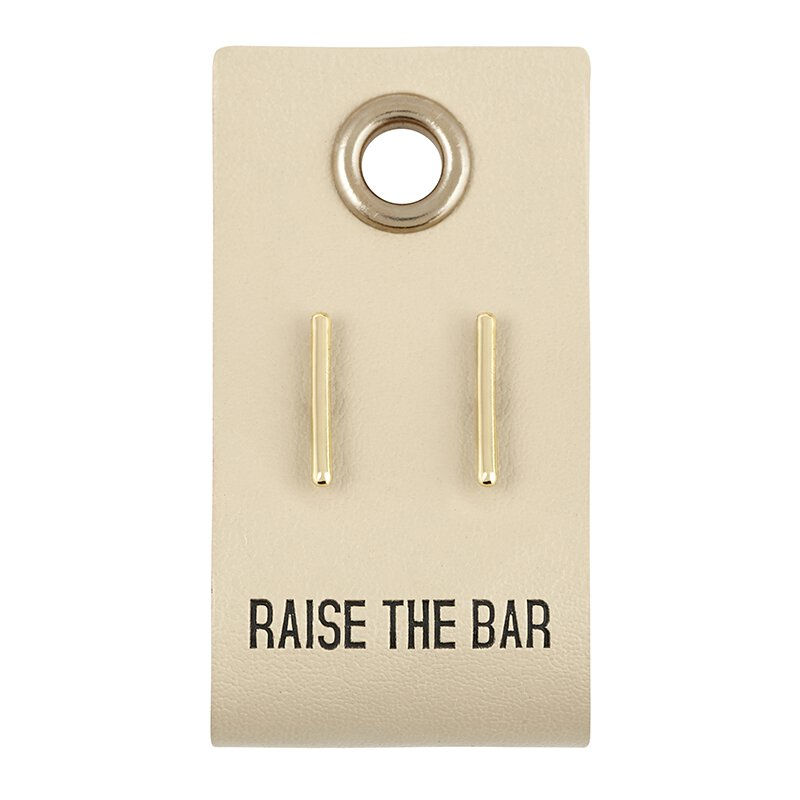 Bar: Leather Tag Earrings