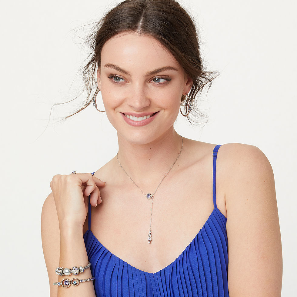 Thumbnail: Blue Halo Hoop Earrings