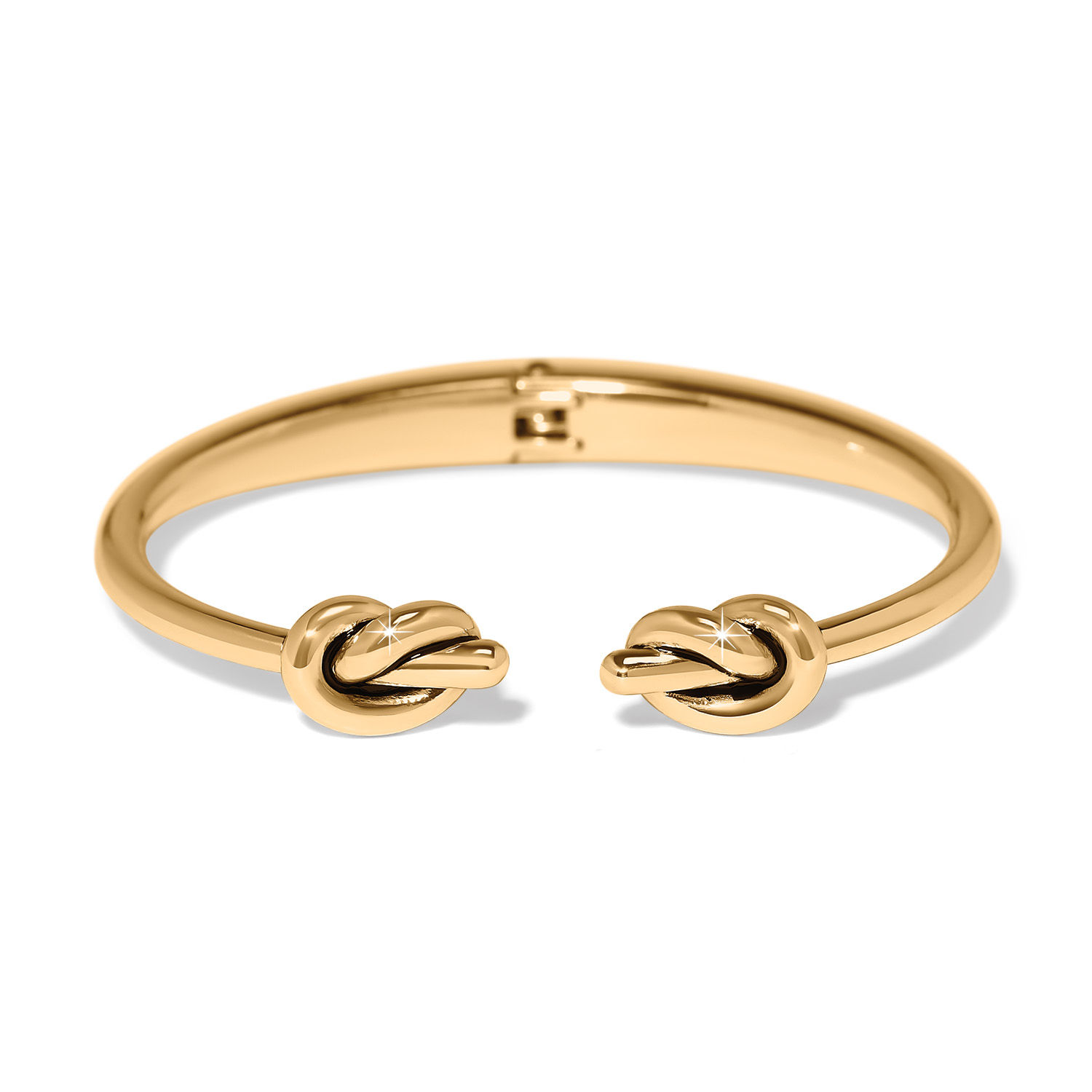 Gold Interlok Single Knot Open Hinge Bangle