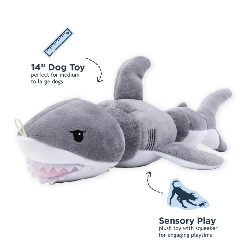 Thumbnail: Tall Tails Shark Jointed Shake Play Dog Toy