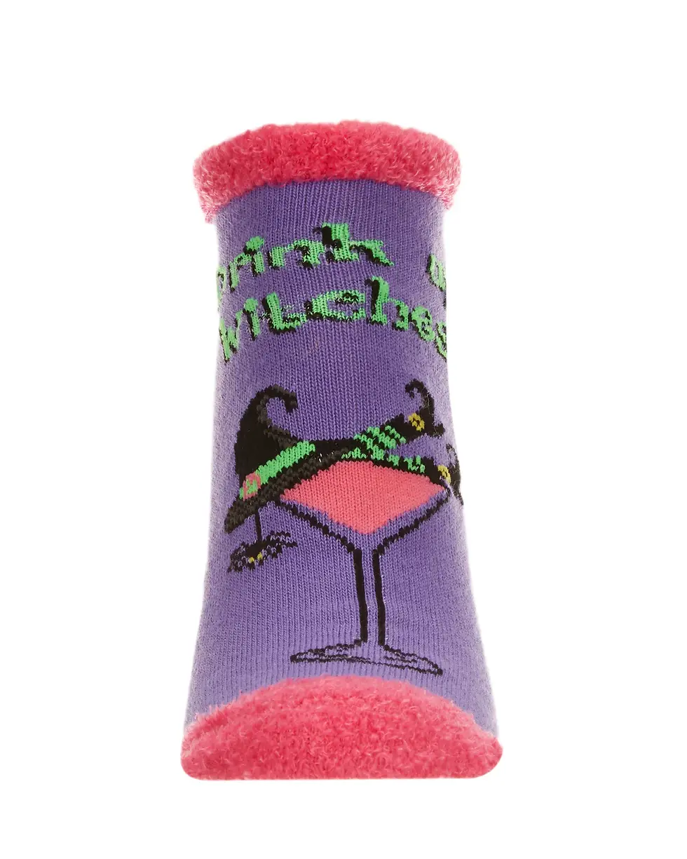 Thumbnail: Women's Drink Up Witches Low Cut Non-Skid Sock