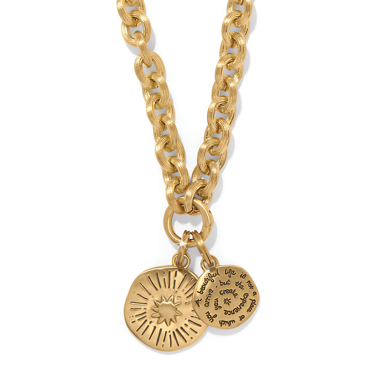 Gold Token Lavish Link Charm Necklace