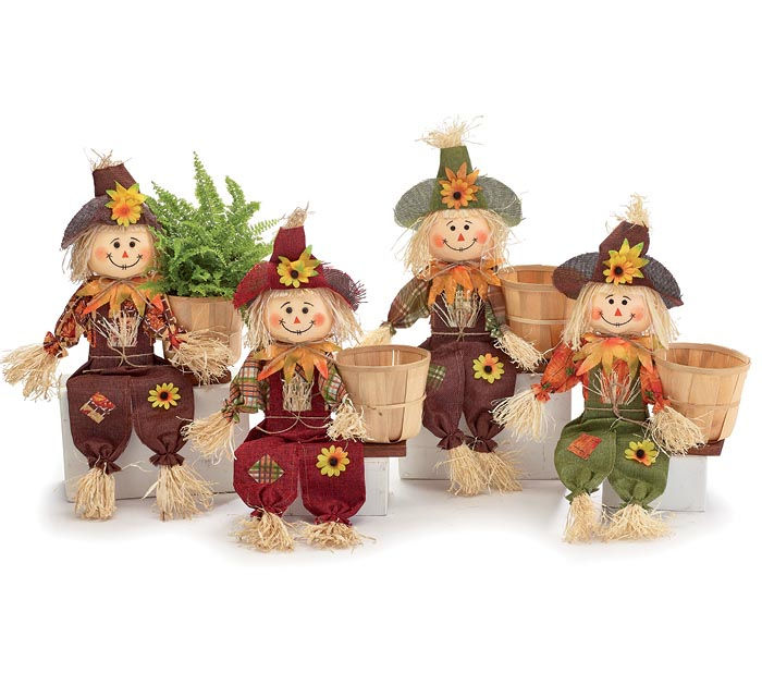 Sitting Scarecrow Planter