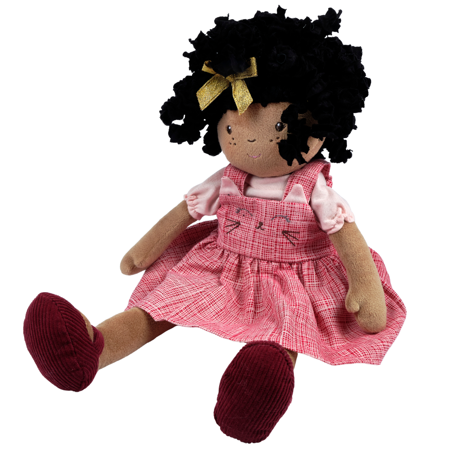 Madison - Black Hair in Red Cat Dress