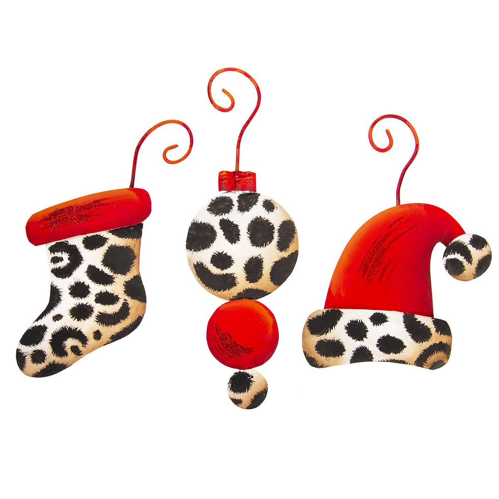 Thumbnail: (Set of 3) Leopard Ornament Assortment