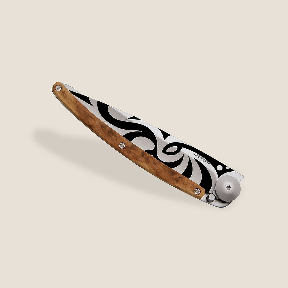 Thumbnail: Tribal/Juniper Wood: 37g Deejo Pocket Knife