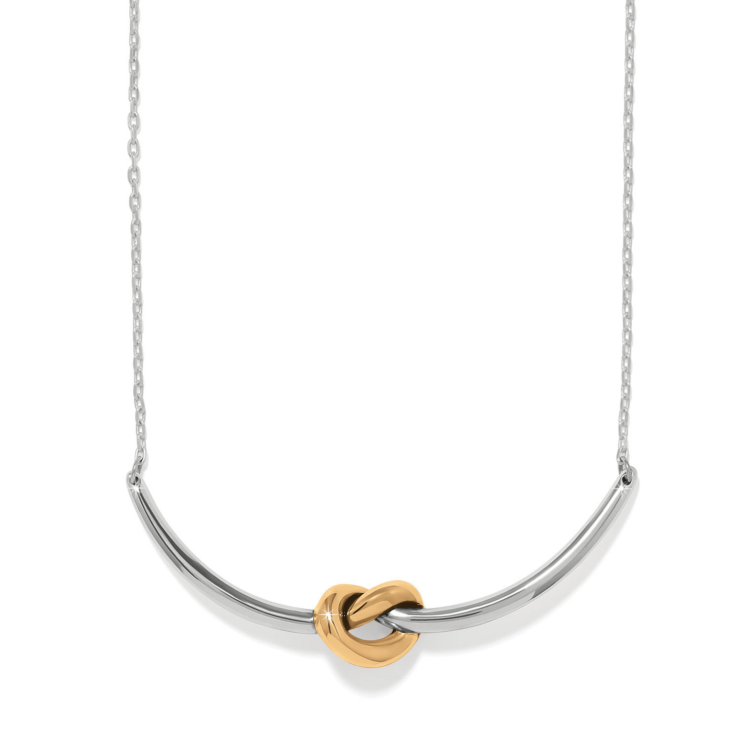 Two Tone Interlok Single Knot Necklace