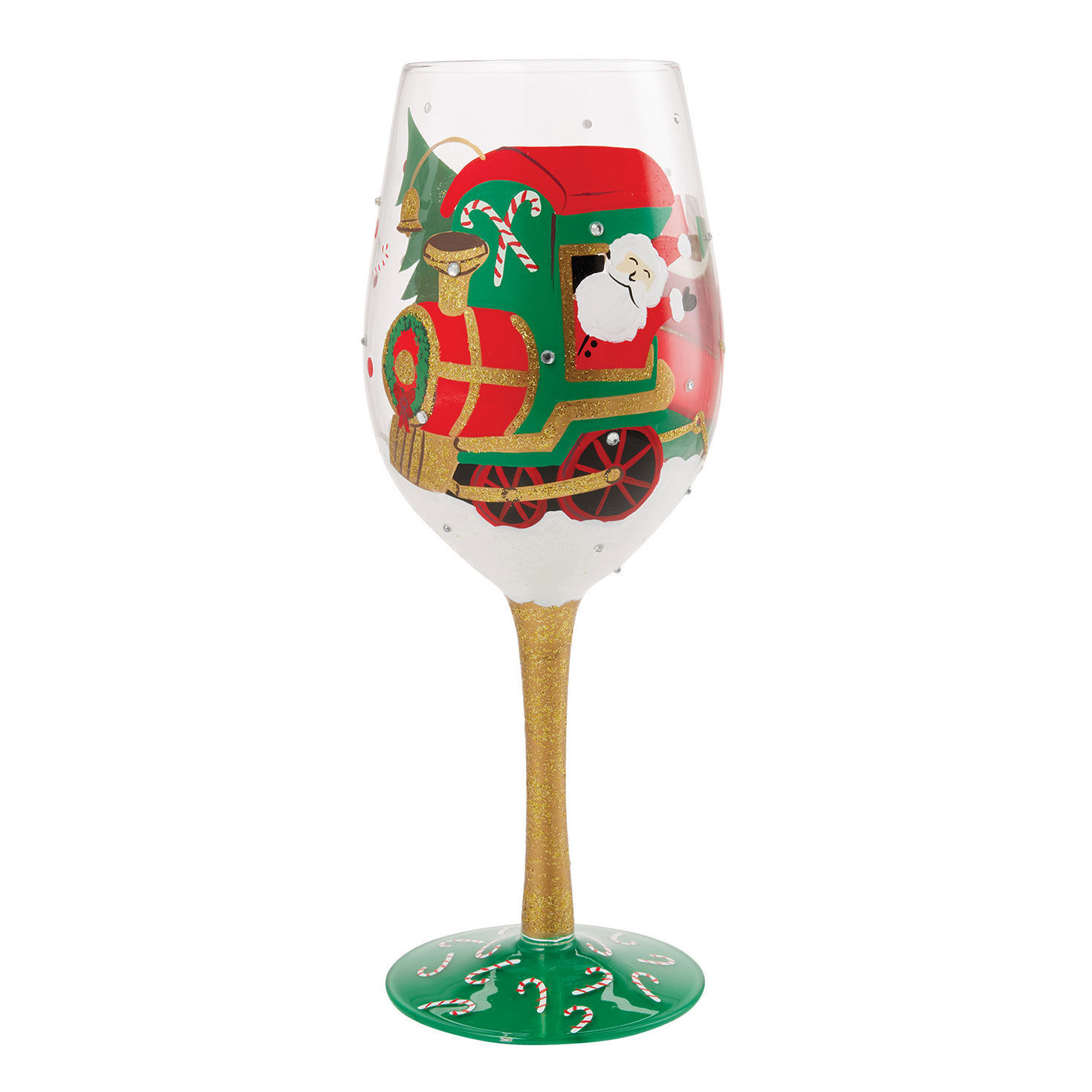 Santas Chuggin Along Lolita Wine Glass
