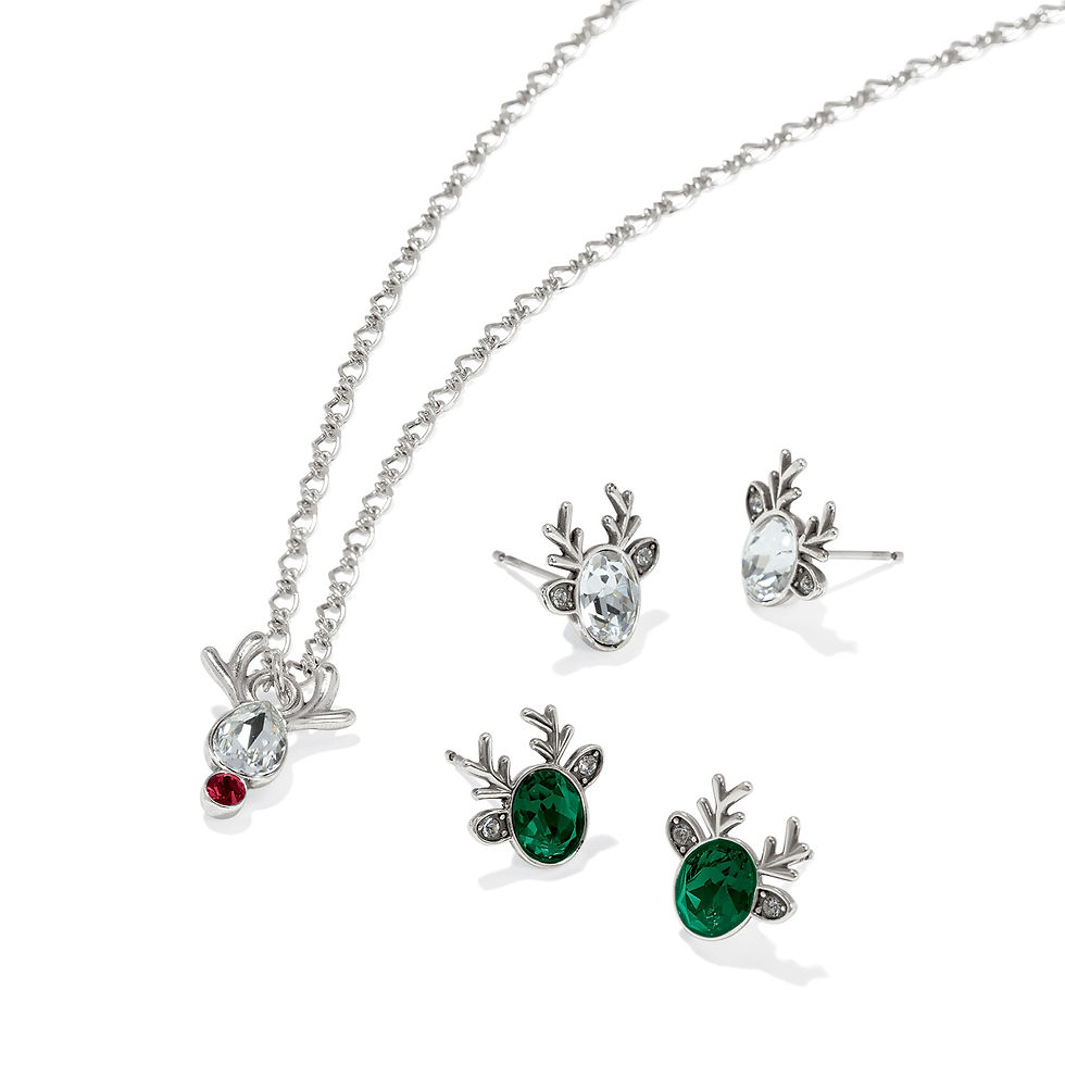 Thumbnail: Green Reindeer Glitz Mini Post Earrings