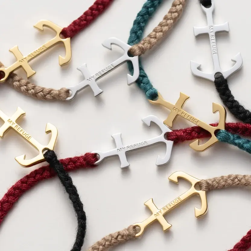 Thumbnail: Red/Gold Anchor Bracelet