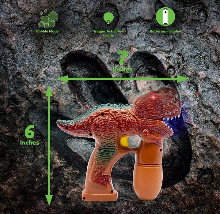 Thumbnail: dinosaur bubble gun with led lights and sound