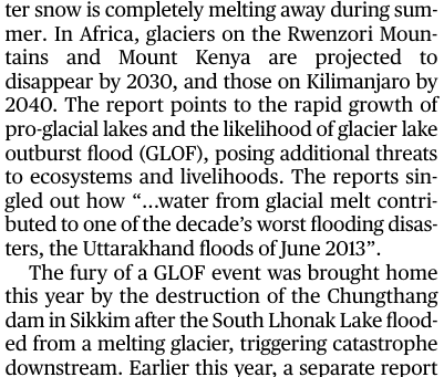 The state of glaciers and their impact on the climate crisis. The article highlights the thinning...