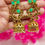 Thumbnail: Gold Tone Leaf & Pearls Drop Jhumka