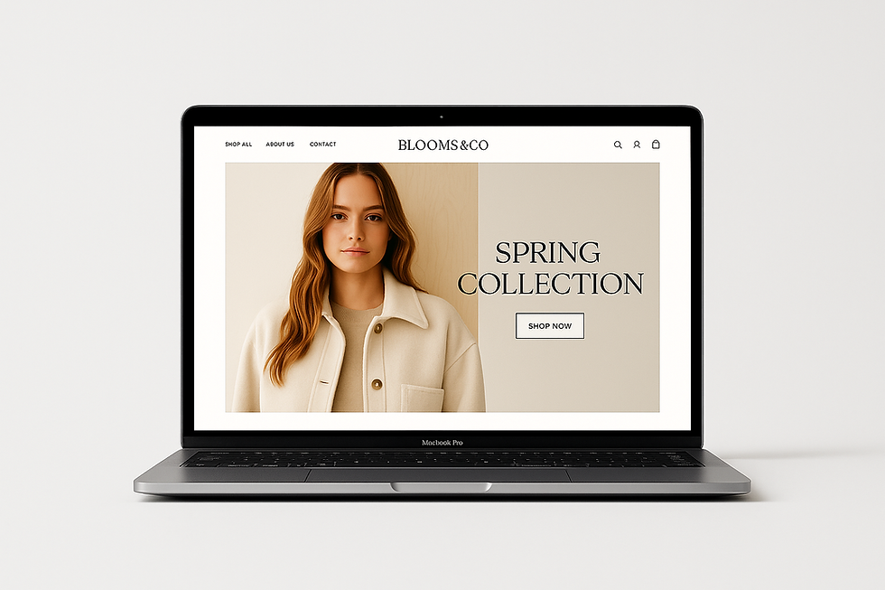 E-commerce design for a florist store using Shopify – built by MadebyMelle.