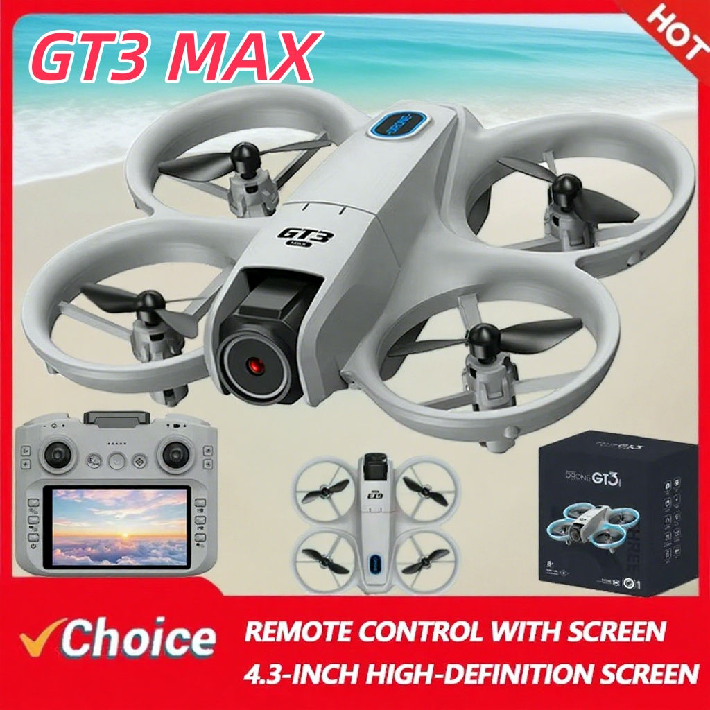 2025New GT3 MAX Drone 8K HD 4.3" Remote Control Headless Mode Helicopter 360° F