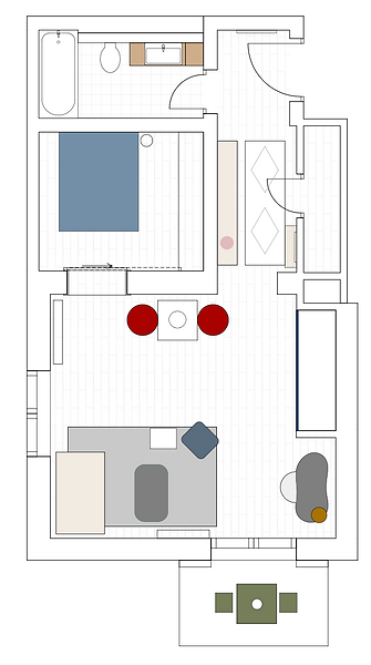 Grundriss Planung Interior Design Mietwohnung Düsseldorf CALA Interior