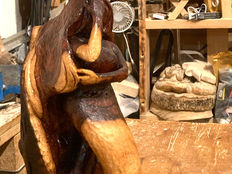 Mermaid wood sculpture~