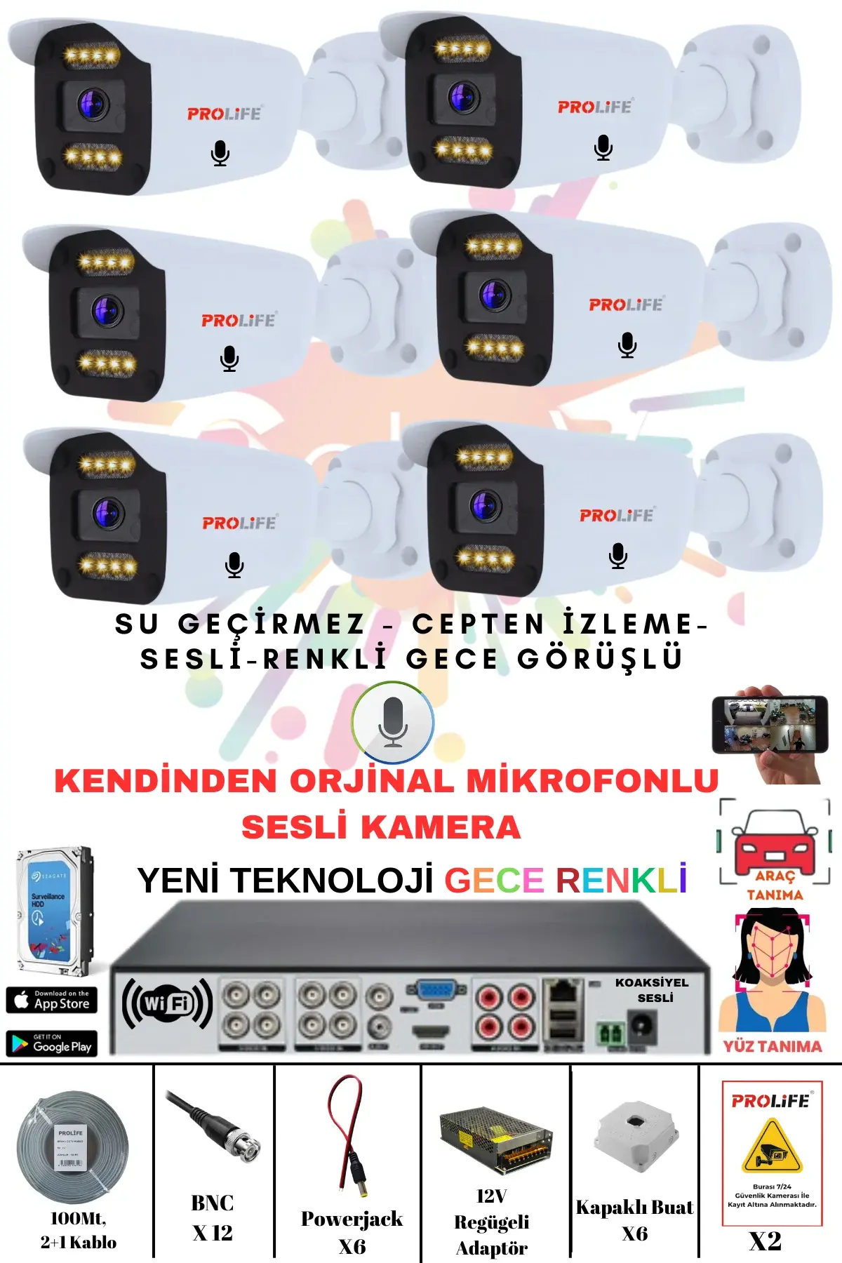 6 LI Sesli Güvenlik Kamerası 5 Mp