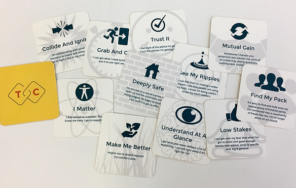 UX values - I matter, see my ripples, find my pack, low stakes, etc.