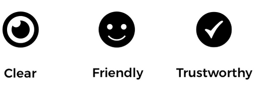 Brand values - clear, friendly, trustworthy