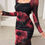 Thumbnail: Women Floral Print Bodycon Dress with Long Sleeves