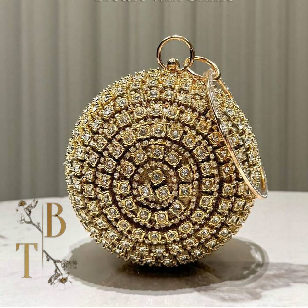 Luxury Glitter Ball-Shaped Clutch Bag With Rhinestone Decor