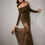Thumbnail: Women’s Elegant Semi-Sheer Long Bodycon Mermaid Hem Color-Block Off Shoulder Dre