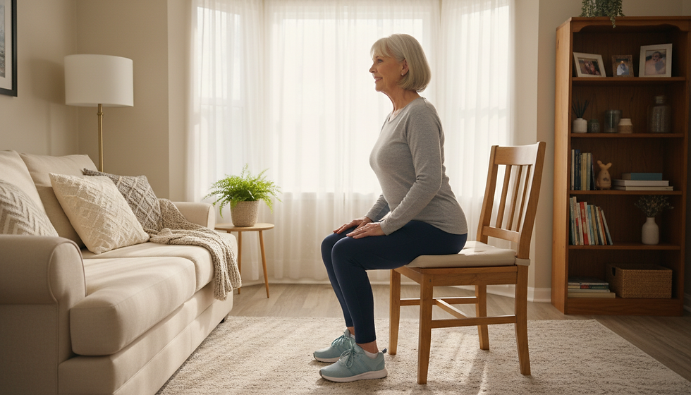 Chair stands are a simple way to train the muscles used every day.