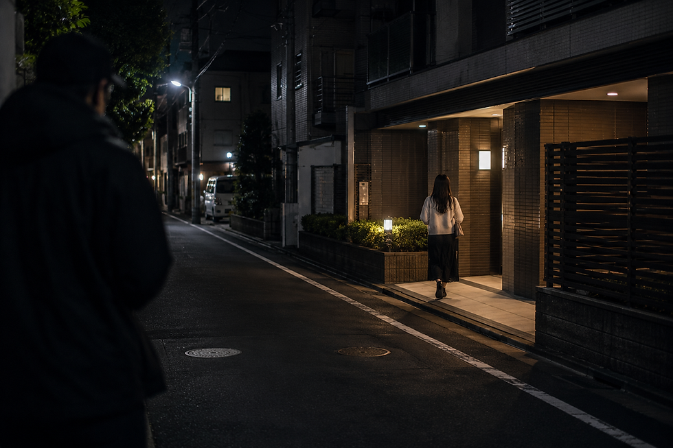 集合住宅へ帰宅する女性を確認する探偵調査のイメージ