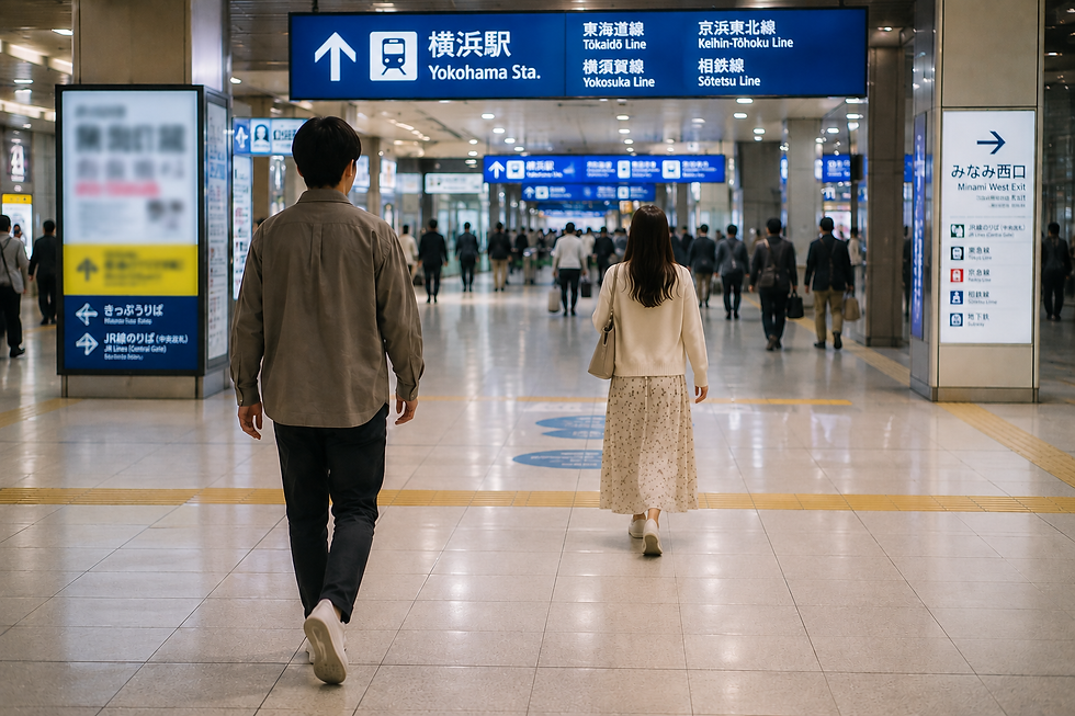 横浜駅で待ち合わせをする男女のイメージ