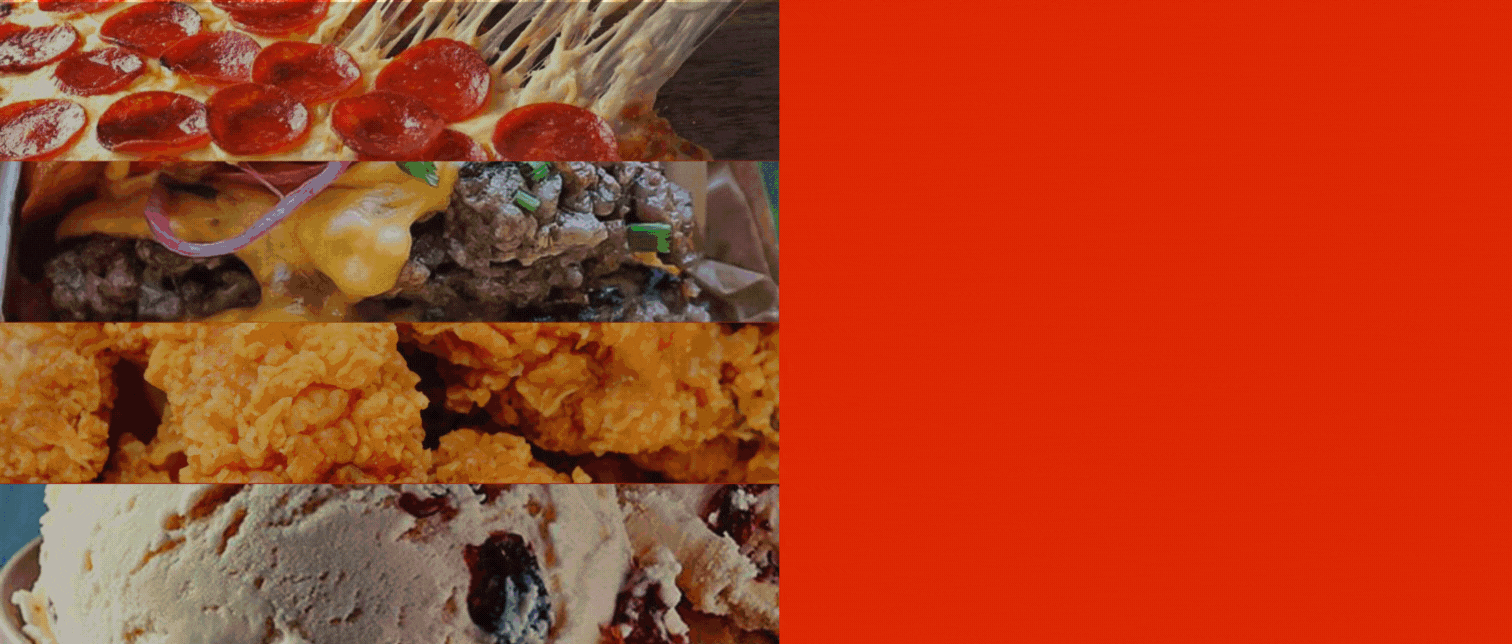 Ad for DeliverEats food delivery service offering a variety of cuisines in one order