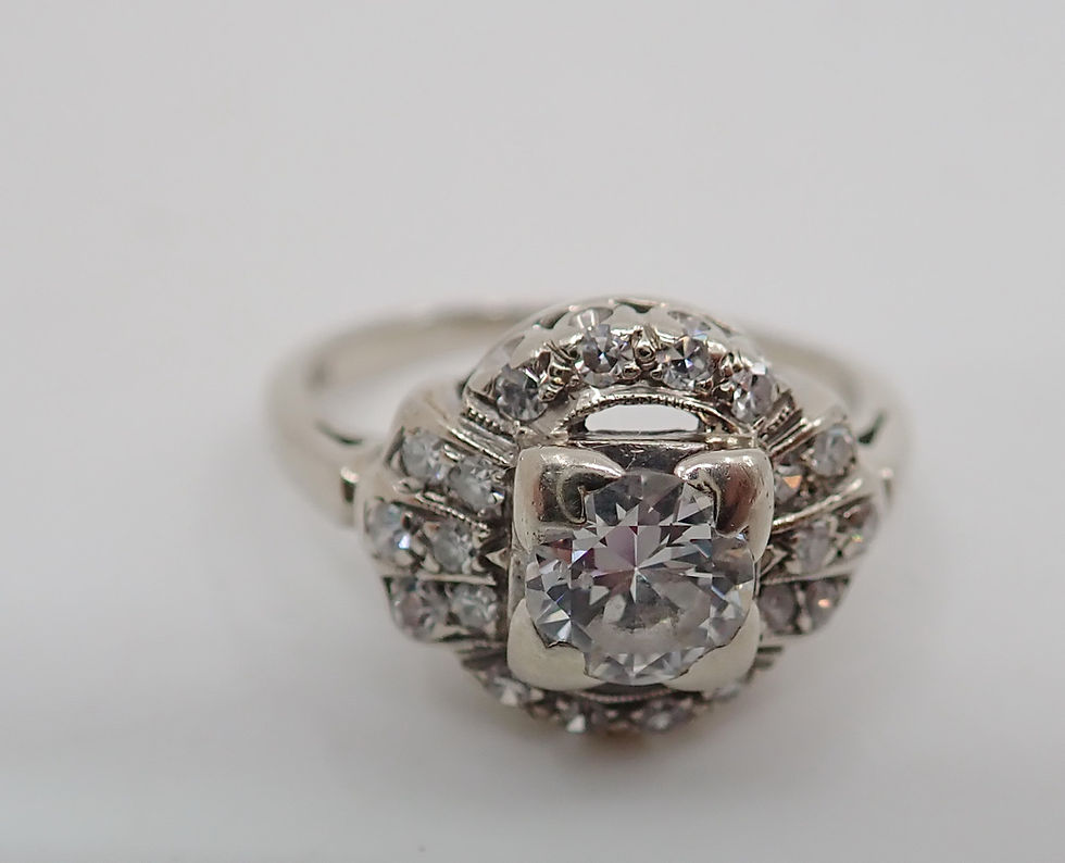 Thumbnail: 14CT W/G 21 STONE DIAMOND RING