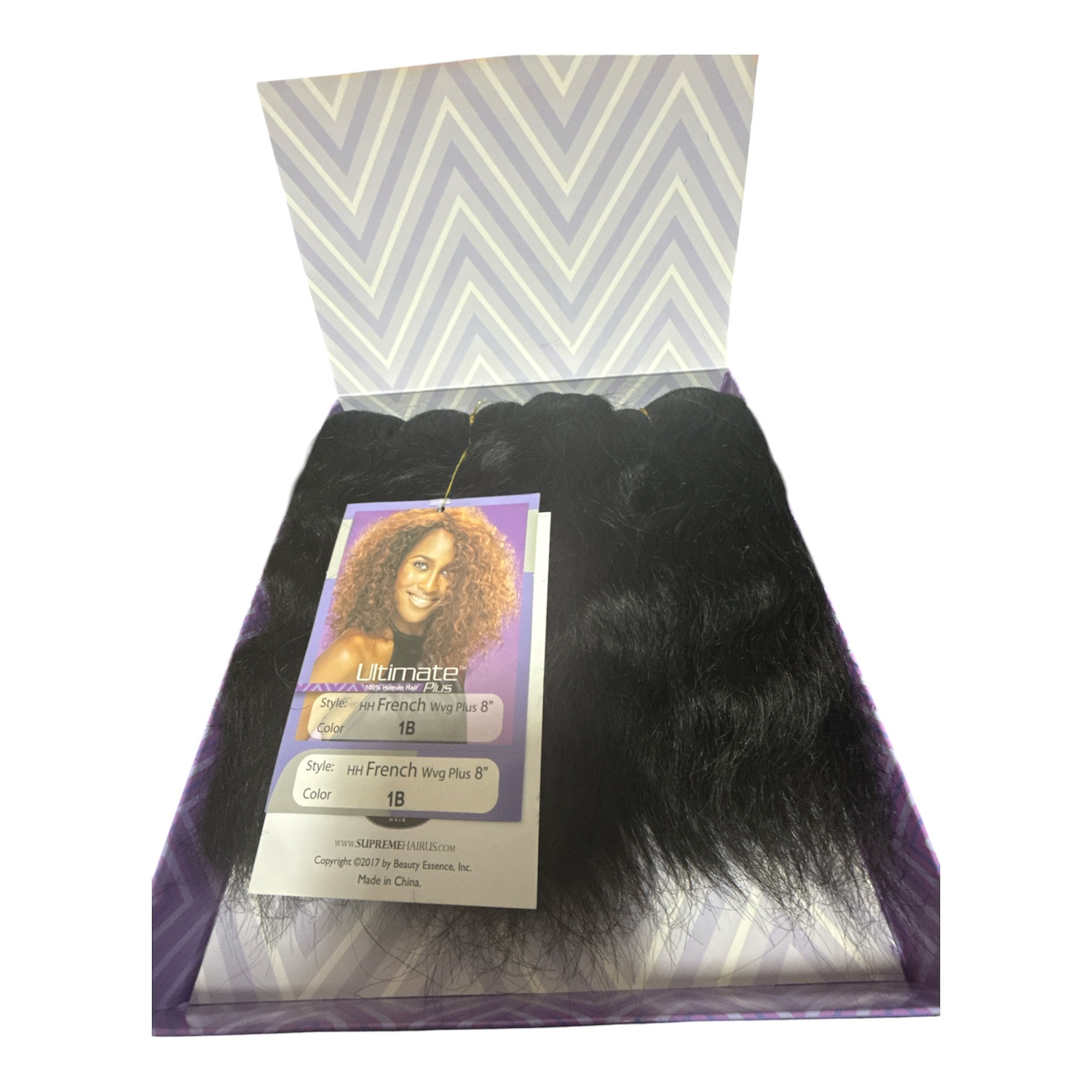 French Wave 8" [100% Human Hair Weaving] Color: 1B