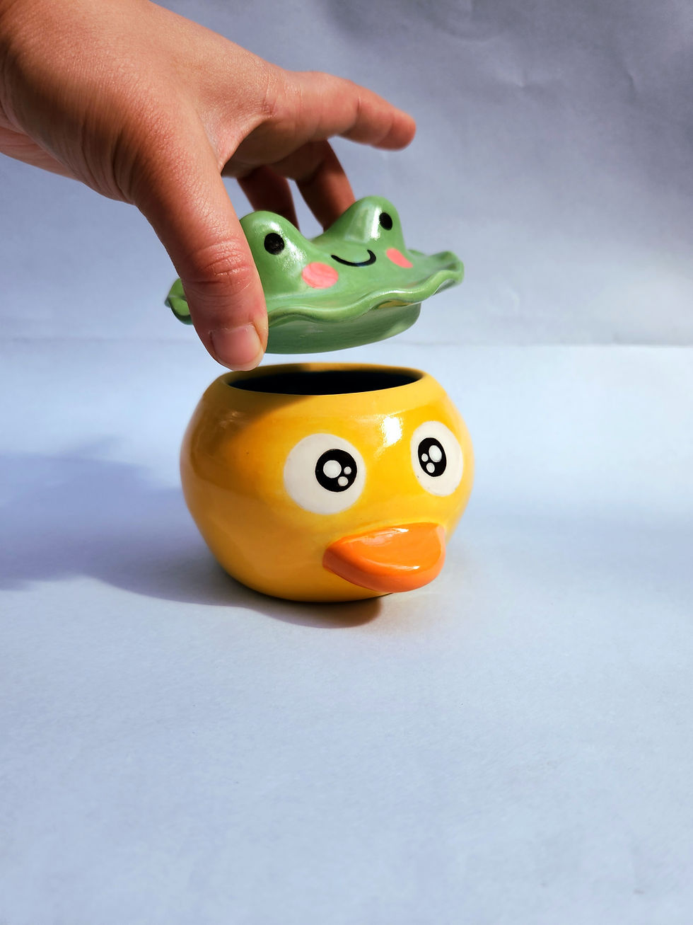 Thumbnail: Duck+Froggie Hat Lidded Jar