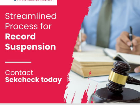 Streamlined process for record suspension contact Sekcheck today