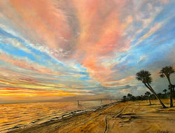 beach yellow sunset LR