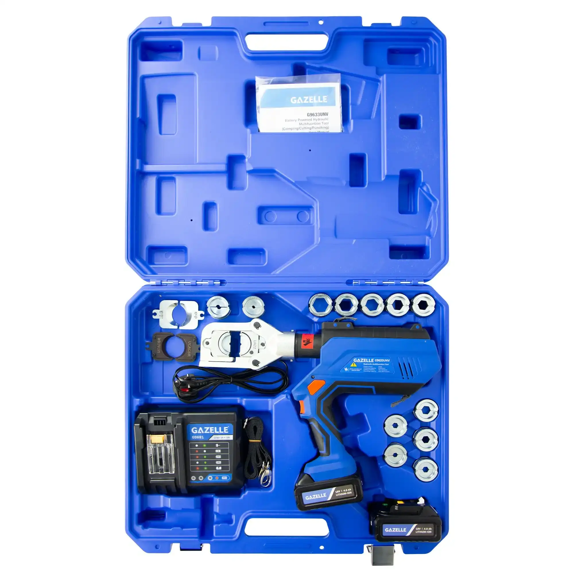 G9633UNV 3-IN-1 18V CORDLESS HYDRAULIC CRIMPING TOOL, MAX CRIMPING CAPACITY 6-30