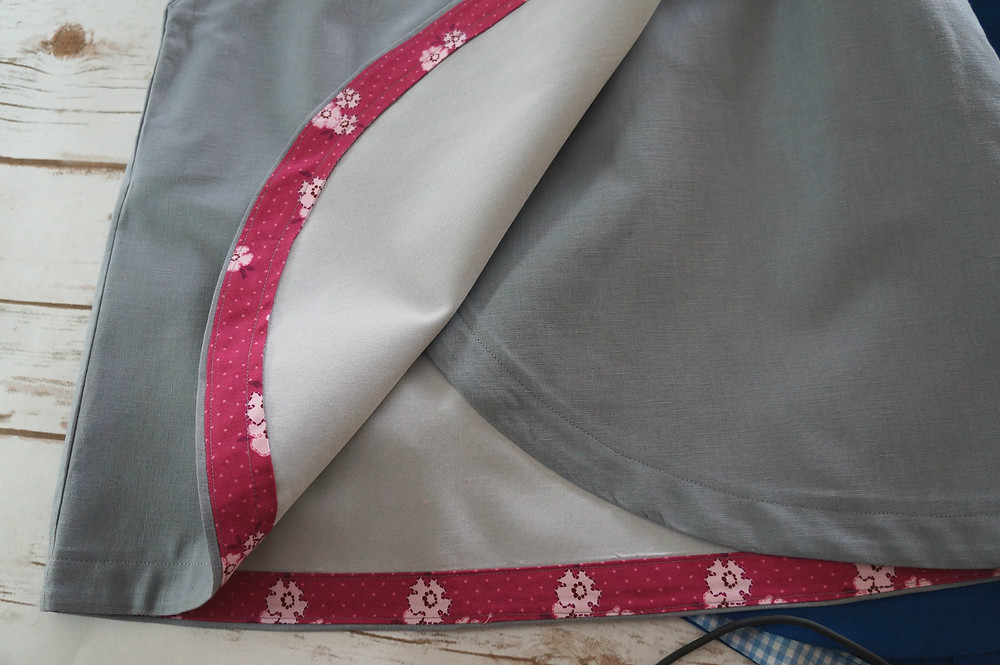 Gray hem facing